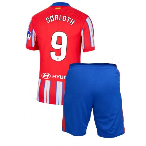 Fotbalové Dres Atletico Madrid Alexander Sorloth #9 Dětské Domácí 2024-25 Krátký Rukáv (+ trenýrky)